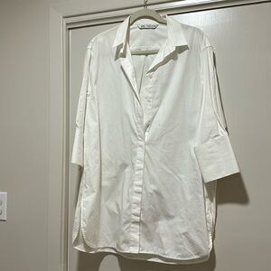 White button down dress